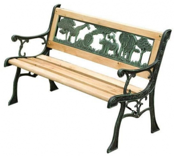 Banca de gradina pentru copii lemn structura metal 82x39x50 cm   Jumanji 