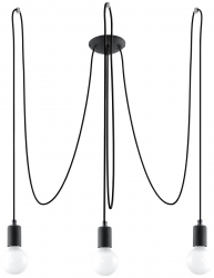 Candelabru EDISON 3 negru