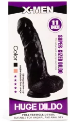 Dildo X-Men cu testicule - si ventuza Super Sized lungime 28 cm diametru 7.5 cm 