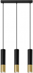 Lampa suspendata LOOPEZ 3L negru/auriu 