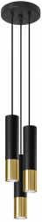 Lampa suspendata LOOPEZ 3P negru/auriu 