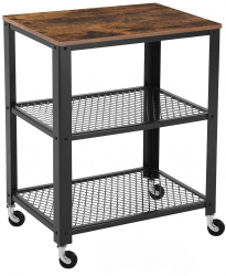 Masa de cafea Artool pe roti pal si metal maro vintage 60x40x77.5 cm 