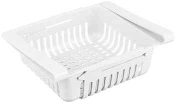 Organizator pentru frigider Zola® plastic compact latime reglabila 20/28x16x6.5 cm alb 