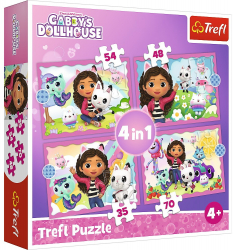 PUZZLE TREFL 4IN1 GABBYS DOLLHOUSE AVENTURILE LUI GABBY 