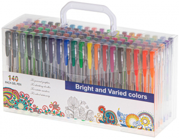 Set 140 pixuri cu gel multicolore si cu sclipici 15 cm 
