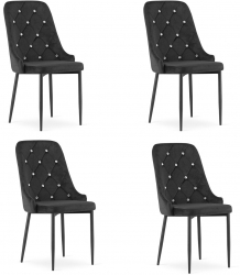 Set 4 scaune bucatarie/living Artool Amore catifea metal negru 48x56x93 cm 