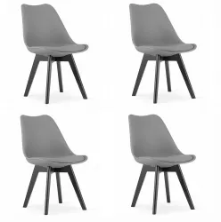 Set 4 scaune bucatarie/living Artool Mark PP lemn grafit si negru 49x55.5x82.5 cm 