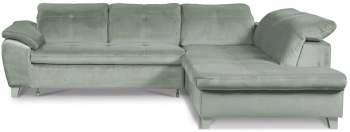 Coltar Extensibil Cu Otoman Mic Dreapta Sevilia Lux 5 Locuri Tetiere Reglabile Verde 280 Cm 