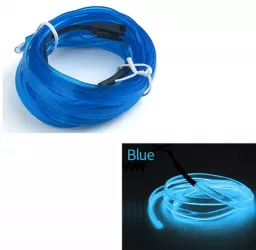 Fir Neon Auto EL Wire culoare Albastru lungime 5M alimentare 12V droser inclus 