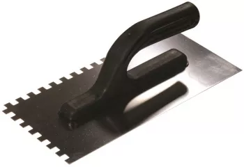 Gletiera inox Painter zimti 10x10 mm 13x27 cm maner plastic negru 