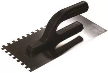 Gletiera inox Painter zimti 8x8 mm 13x27 cm maner plastic negru 