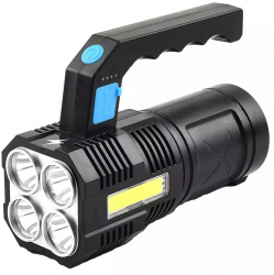 Lanterna LED reincarcabila cu acumulatori 15x6x6 cm Gonga® Negru 
