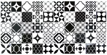 Panou decorativ PVC model mozaic alb si negru 96x48.5cm 