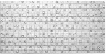 Panou decorativ PVC model mozaic nuante gri si alb 96x48.5cm 