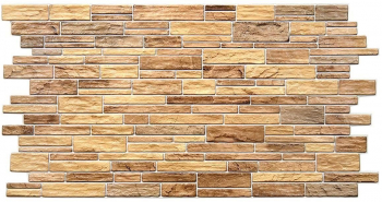 Panou decorativ PVC model piatra 3D nuante bej-maro 96x48.5cm 