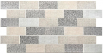 Panou decorativ PVC model textil 3D nuante gri pastel 96x48.5cm 
