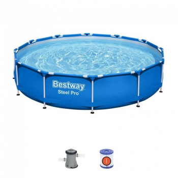 Piscina structura metalica rotunda cu filtru albastru 366x76 cm Bestway Steel Pro 