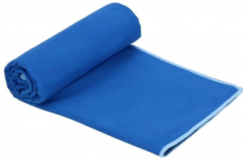 Prosop de plaja cu uscare rapida microfibra albastru inchis 150x75 cm Springos