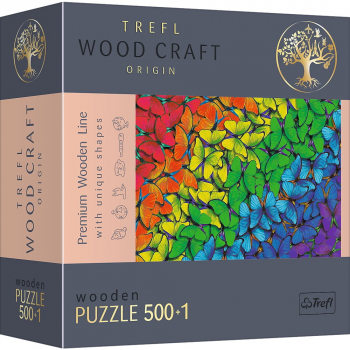 PUZZLE TREFL DIN LEMN 500+1 PIESE FLUTURASII COLORATI 