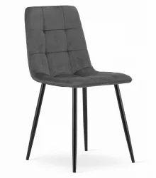 Scaun bucatarie/living Artool Kara catifea metal gri si negru 44.5x50.5x87 cm 