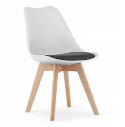 Scaun bucatarie/living Artool Mark PP lemn alb perna neagra 49x43x82 cm 