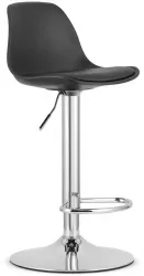 Scaun de bucatarie/bar Artool Hoga rotativ PP piele ecologica negru si argintiu 38x40x81-102 cm 