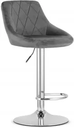 Scaun de bucatarie/bar Artool Kast rotativ catifea gri si argintiu 45.5x49x85-105 cm 