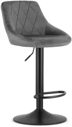 Scaun de bucatarie/bar Artool Kast rotativ catifea gri si negru 45.5x49x85-105 cm 