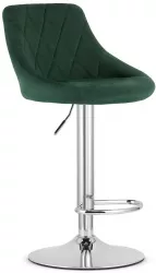 Scaun de bucatarie/bar Artool Kast rotativ catifea verde si argintiu 45.5x49x85-105 cm 