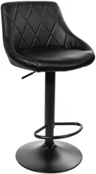 Scaun de bucatarie/bar Artool Kast rotativ piele ecologica negru 45.5x48.5x85-105 cm 