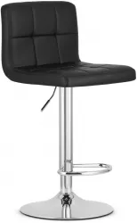 Scaun de bucatarie/bar Artool Prot rotativ piele ecologica negru si argintiu 41x44.5x87.5-108 cm 