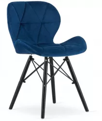 Scaun stil scandinav Artool Lago Velvet catifea lemn bleumarin si negru 47x52x73.5 cm 
