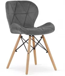 Scaun stil scandinav Artool Lago Velvet catifea lemn gri 48x52.5x74 cm 