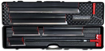 Set 5 gletiere profesionale inox 25 40 60 80 100 cm suport maner telescopic 0.9-1.43 m rola gletuit geanta Ergoplast 