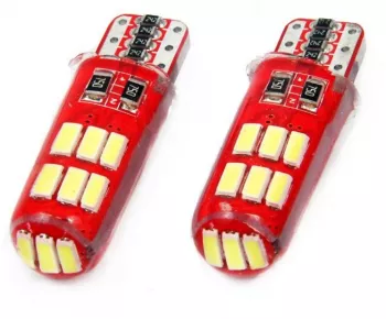 Set becuri auto cu LED CANBUS compatibil T10e W5W 12 SMD SILCA Alb 12V destinat competitiilor auto sau off-road 