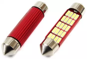 Set becuri auto cu LED CANBUS sofit compatibil C5W 20 SMD 41mm Alb 12/24V destinat competitiilor auto sau off-road 