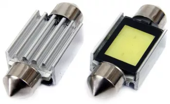 Set becuri auto cu LED CANBUS sofit compatibil C5W 2xCOB 36mm Alb 12V destinat competitiilor auto sau off-road 