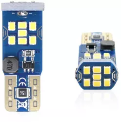 Set becuri auto cu LED CANBUS UltraBright compatibil T10 W5W 21 SMD Alb 12V/24V destinat competitiilor auto sau off-road 