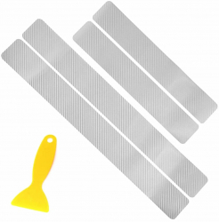 Set 4 protectii pentru praguri auto polie PVC argintiu carbon 