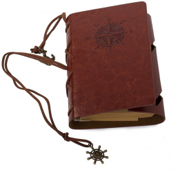 Agenda vintage Zola® stil retro 70 foi 15x10 cm din piele ecologica maro 