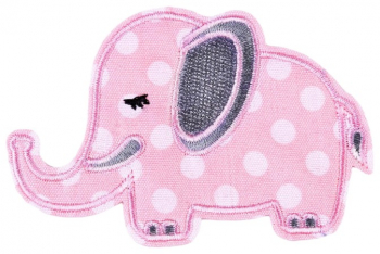 Aplicatie termoadeziva 55 x 82 mm elefant roz 