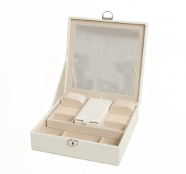 Cutie pentru bijuterii PAMI JB-0923-26-3 25x25x9 cm Alb 
