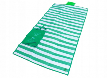 Rogojina impermeabila pentru plaja sau camping Zola® model geanta cu o perna gonflabila suplimentara plastic 175x90 cm verde 