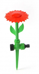 Aspersor automat de gradina in forma de floare rosie Zola® plastic temperatura maxima a apei 60 grade Celsius 33 cm 