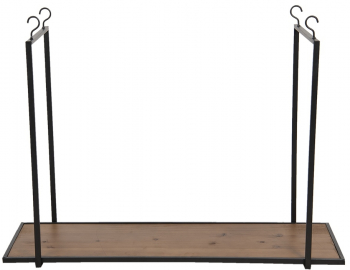 Etajera fier negru lemn maro 90x33x60 cm 