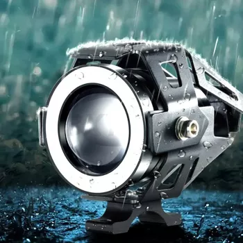 Proiector LED cu Lupa Angel Eye ALB si Devil Eye RED alimentare 12V pentru Off-Road ATV SSV UTV 