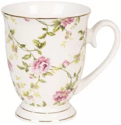 Set 10 cani portelan Flower 11x8x10 cm 300 ml 