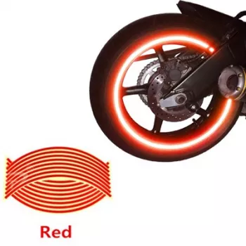 Set 16 ornamente Reflectorizante pentru jante auto moto culoare Rosie 