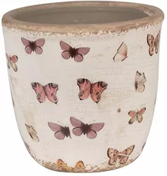 Set 2 ghivece flori ceramica Fluturasi 13x12 cm 
