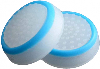 Set 2 protectii manere joystick Zola® silicon universal petru PlayStation si Xbox 22x5 mm alb/albastru 